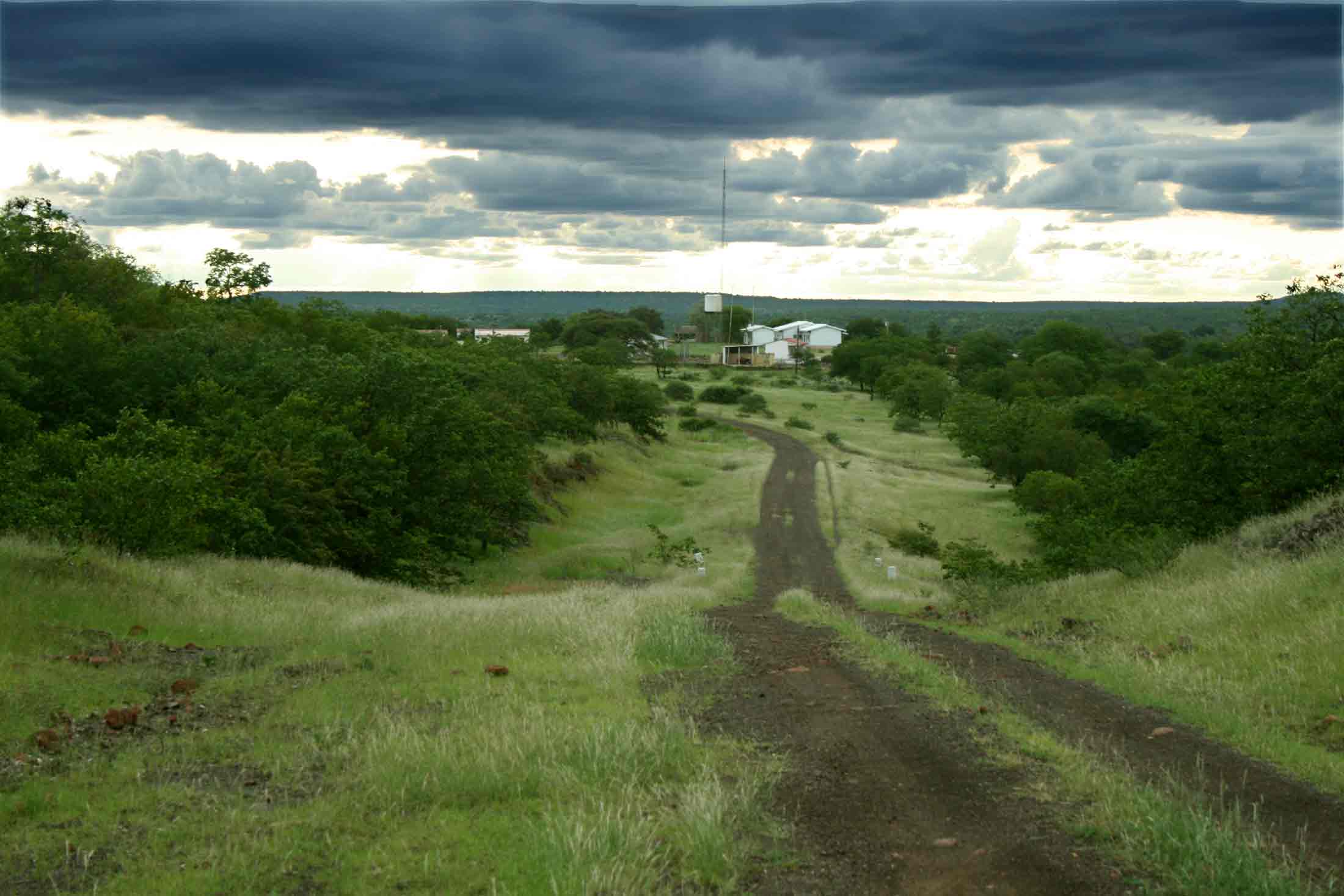 Dark skies over the Tuli police station.