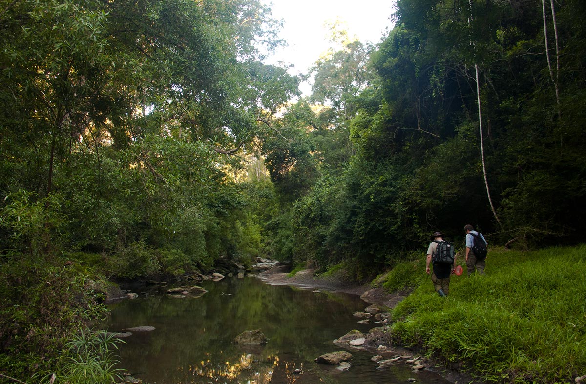 Exploring in Nhagutua Gorge.