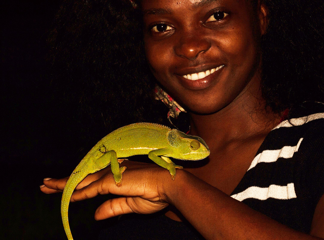 Lidia getting side-tracked into Herpetology.