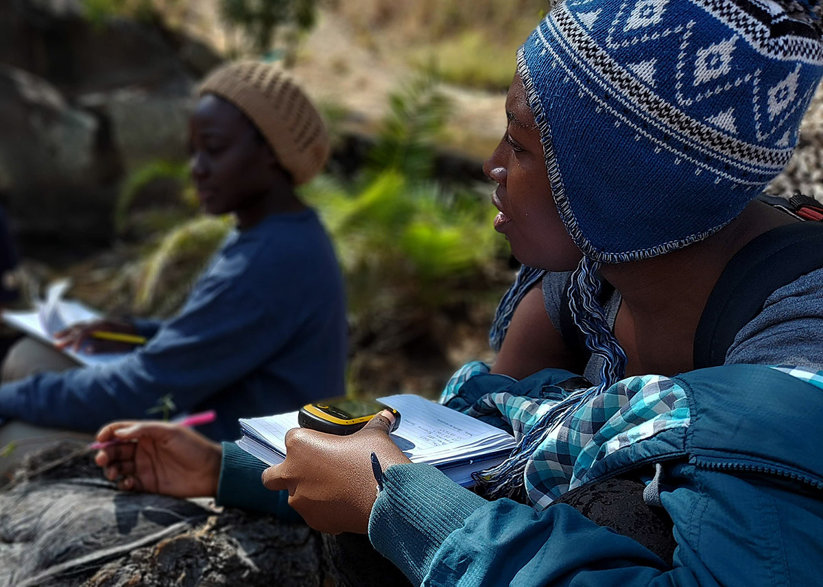 Francisca Andicene in the field at Nhahomba